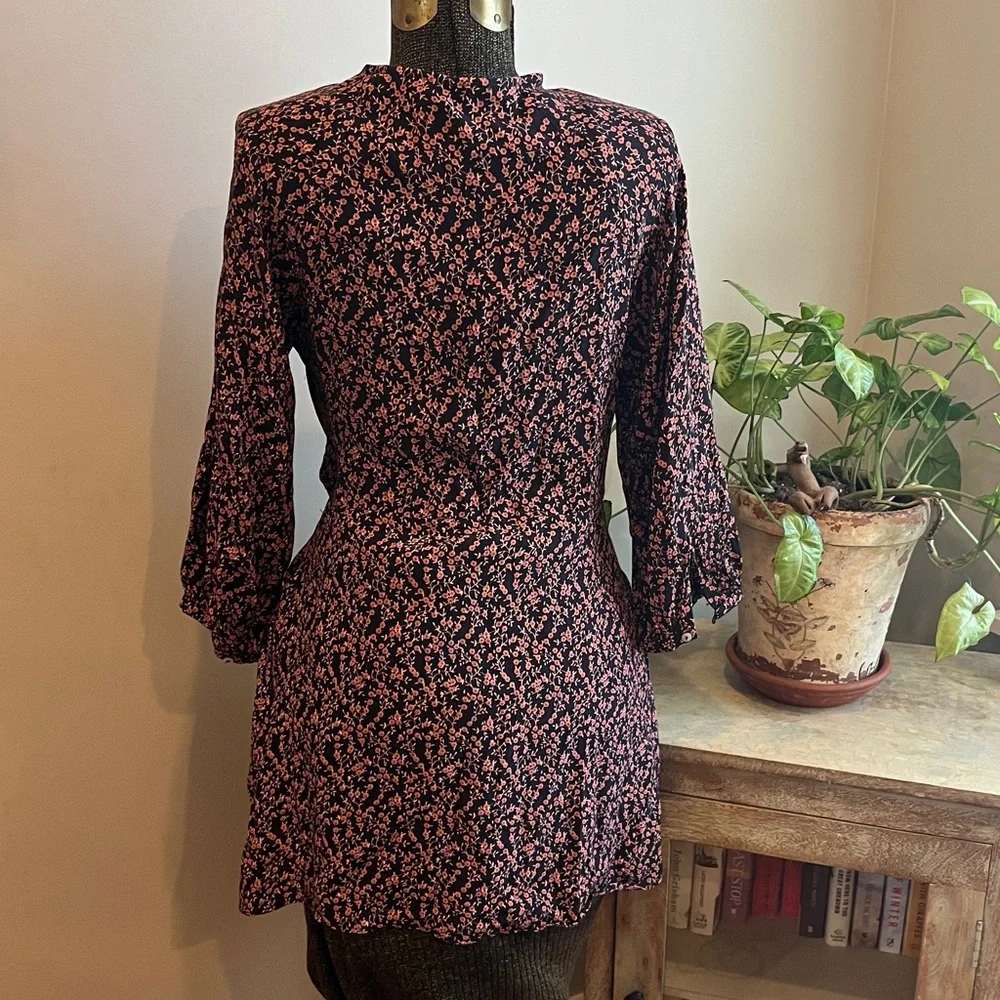 Free People Beautiful Floral Clara Tunic Mini Dress Size Small